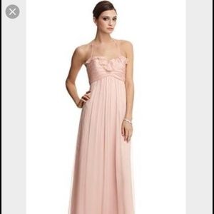 Amsale Blush Pink 100% Silk Formal Gown